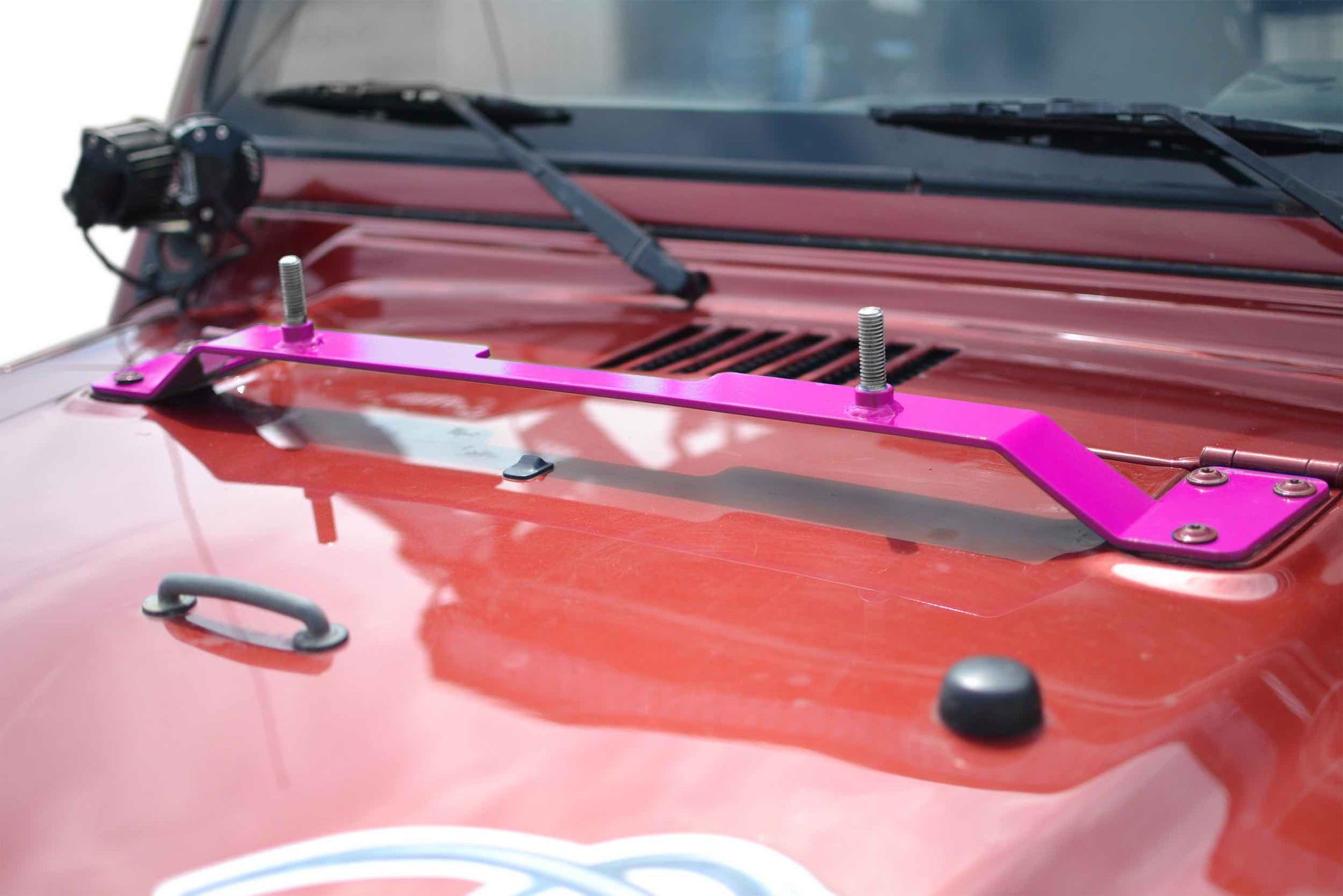 Steinjäger Recovery and Towing Wrangler TJ 1997-2006 High Lift Jack Mount Hood Hot Pink