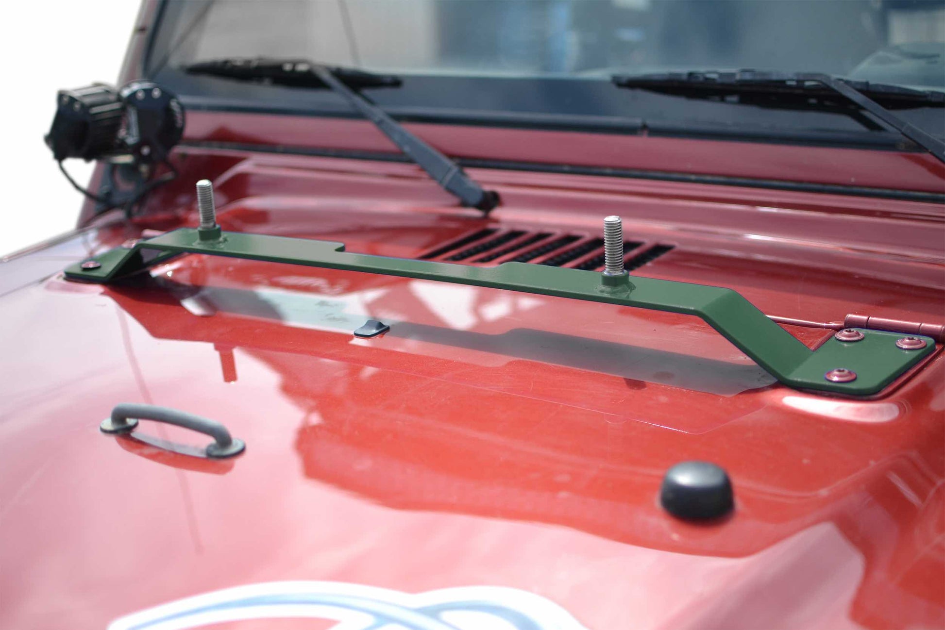 Steinjäger Recovery and Towing Wrangler TJ 1997-2006 High Lift Jack Mount Hood Locas Green