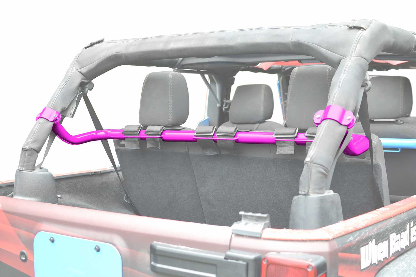 Steinjäger Interior Accessories Wrangler JK 2007-2018 Harness Bar 4 Door, Rear Hot Pink