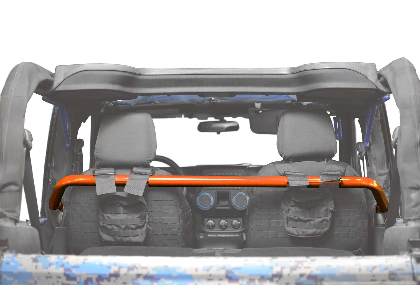 Steinjäger Interior Accessories Wrangler JK 2007-2018 Harness Bar 2 Door, Front Fluorescent Orange
