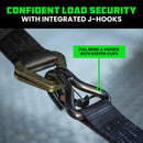 Rhino USA Heavy Duty Vehicle Tie Down Kit- Green