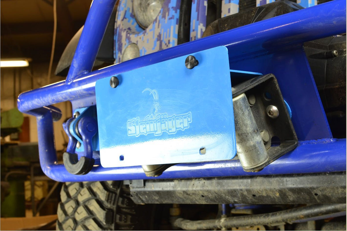 Steinjäger Exterior Accessories Wrangler JK 2007-2018 License Plate Brackets Fits Steinjäger Tubular Bumper with Roller Fairlead Texturized Black