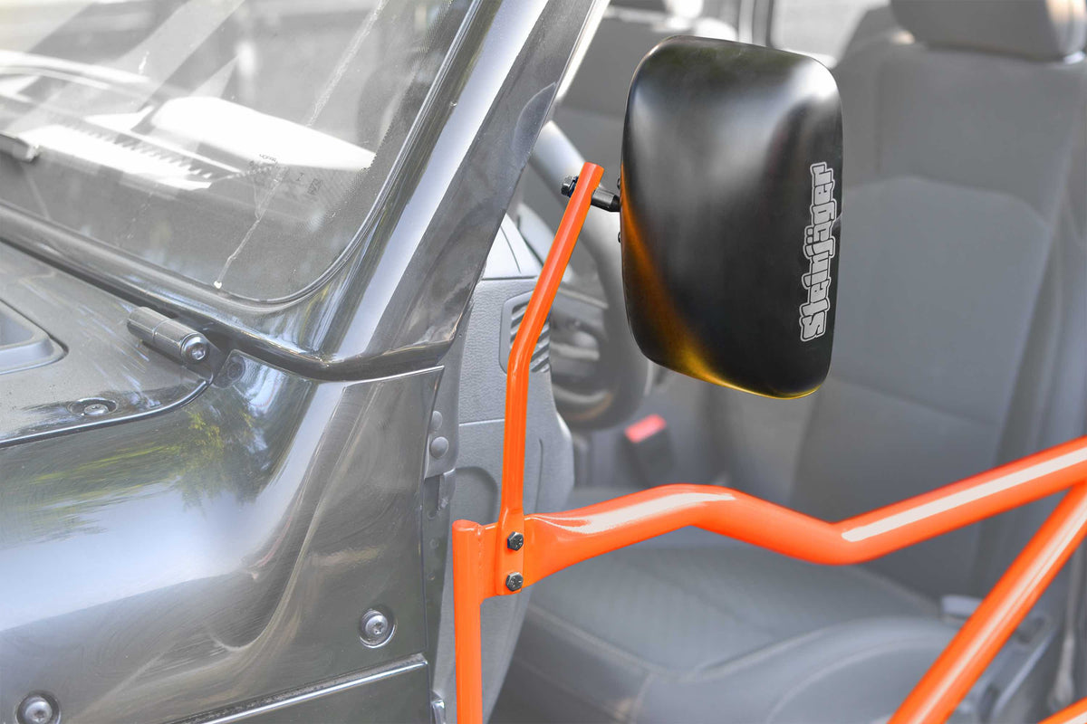 Steinjäger Doors Gladiator JT 2019 to Present Mirror Legs to Fit Tube Doors Fluorescent Orange
