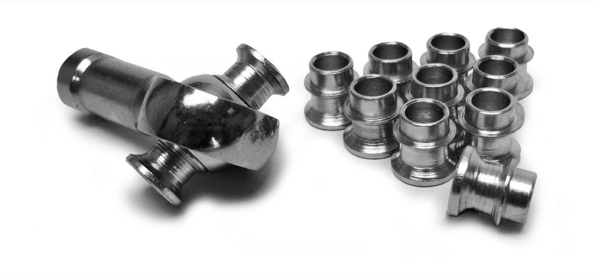 Rod End Misalignment Inserts - For 1/2 Rod Ends Straight Style - Yields 3/8 Bore - Stainless - 10 Pack