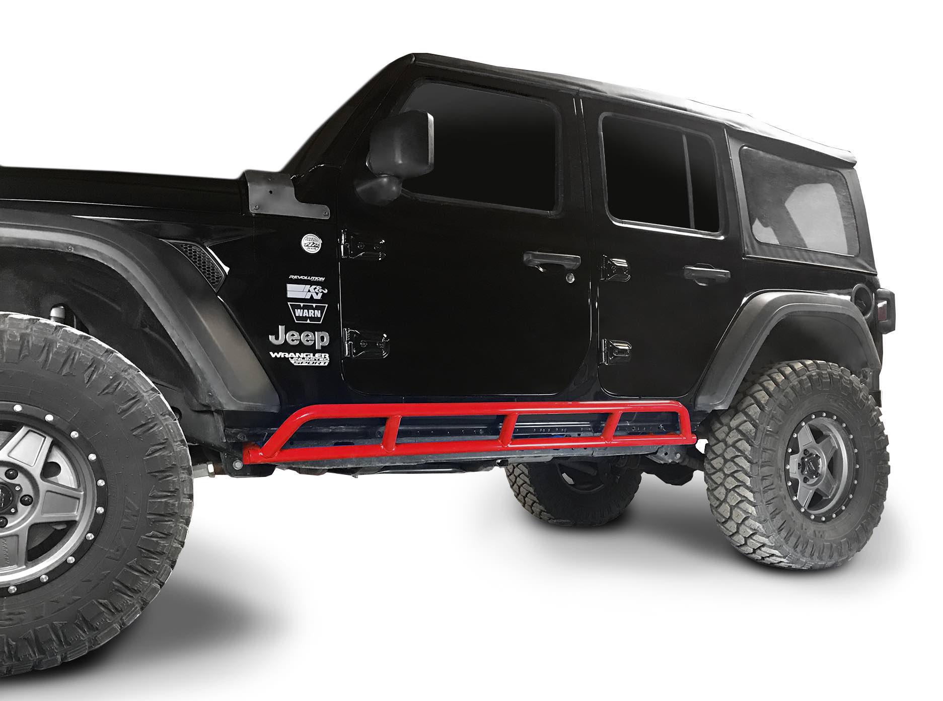 Steinjäger Armor Wrangler JL 2018 to Present Rock Sliders 4 Door JLU Red Baron