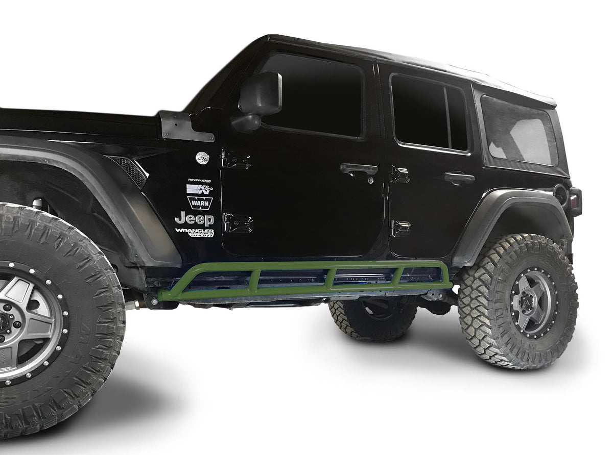 Steinjäger Armor Wrangler JL 2018 to Present Rock Sliders 4 Door JLU Locas Green