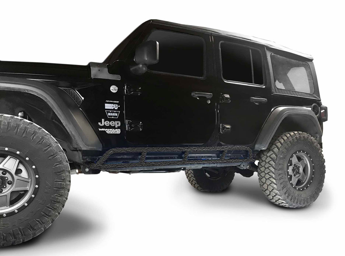 Steinjäger Armor Wrangler JL 2018 to Present Rock Sliders 4 Door JLU Texturized Black