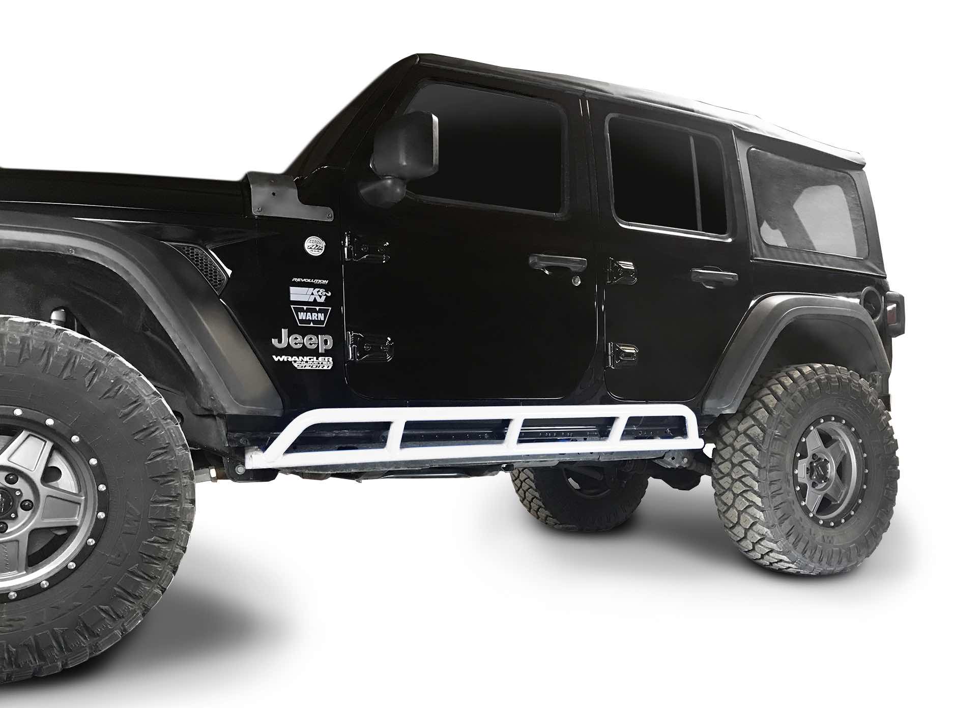 Steinjäger Armor Wrangler JL 2018 to Present Rock Sliders 4 Door JLU Cloud White