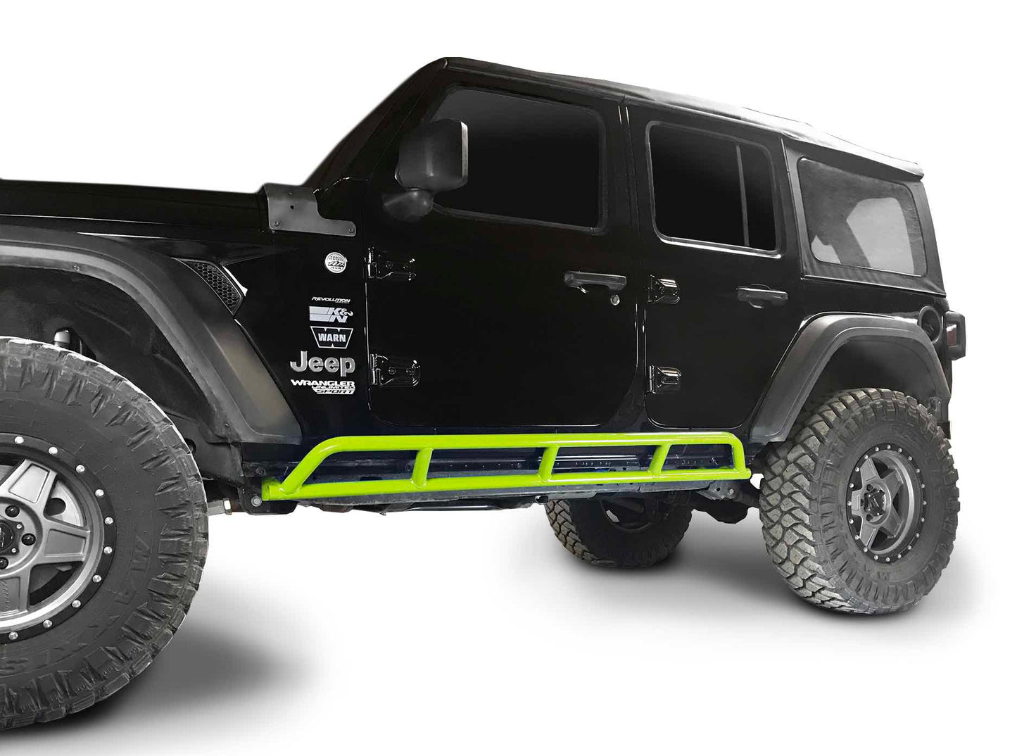 Steinjäger Armor Wrangler JL 2018 to Present Rock Sliders 4 Door JLU Gecko Green