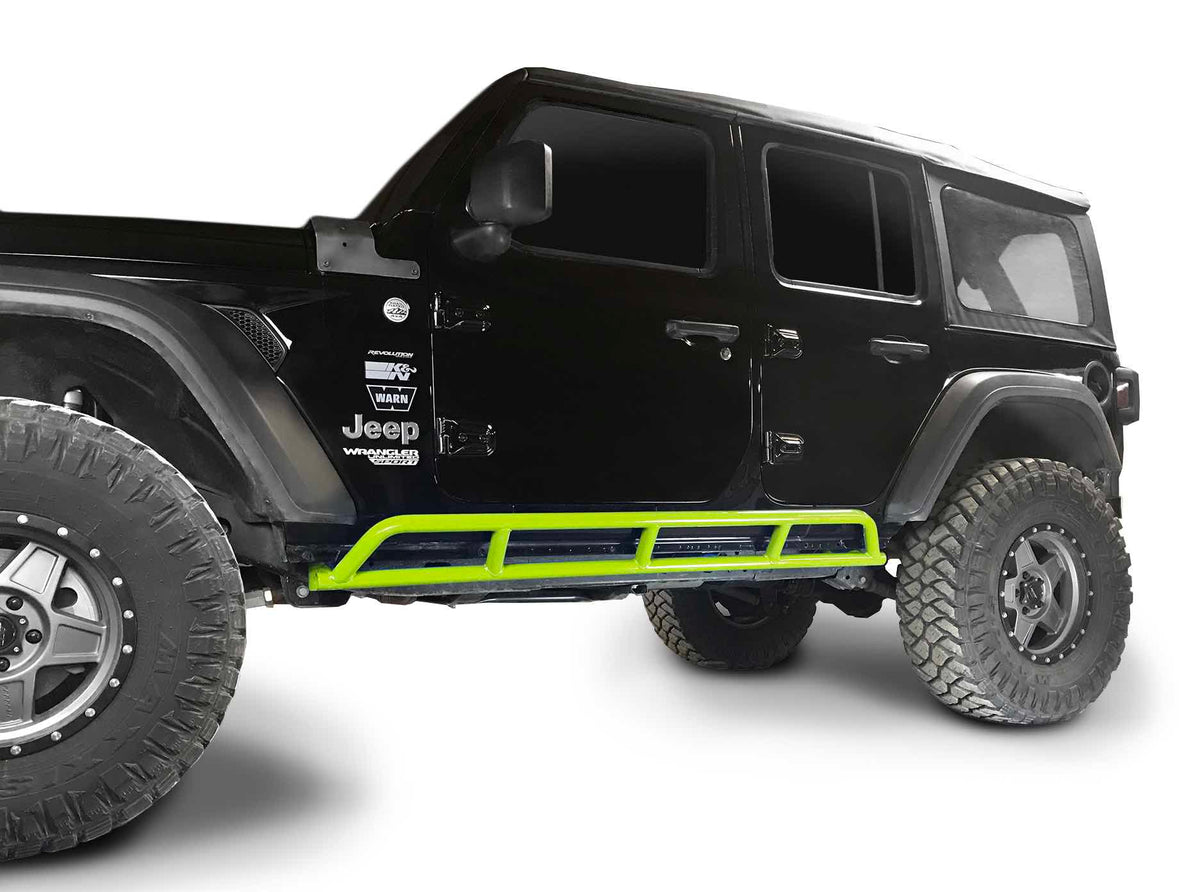 Steinjäger Armor Wrangler JL 2018 to Present Rock Sliders 4 Door JLU Gecko Green