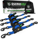 Rhino USA Retractable Ratchet Straps (4Pk 1Inx10Ft) (Blue)
