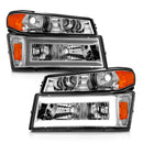 ANZO 04-12 GM Colorado/Canyon/I-Series Crystal Headlights - w/ Light Bar Chrome Housing 4pcs