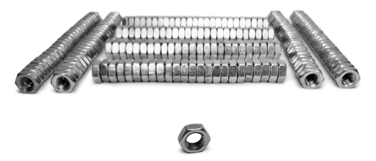 Bulk Jam Nuts - 3/8-24 LH - 200 Pack - Grade 2 - Plated Zinc Silver