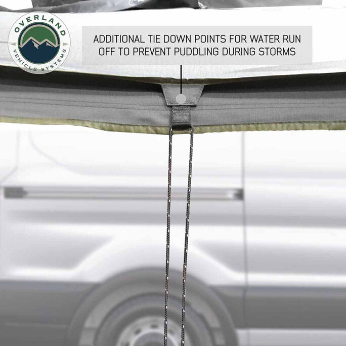 Overland Vehicle Systems HD Nomadic 270 LT - Awning, Passenger Side, Grey Body, Green Trim W/Black Travel Bag