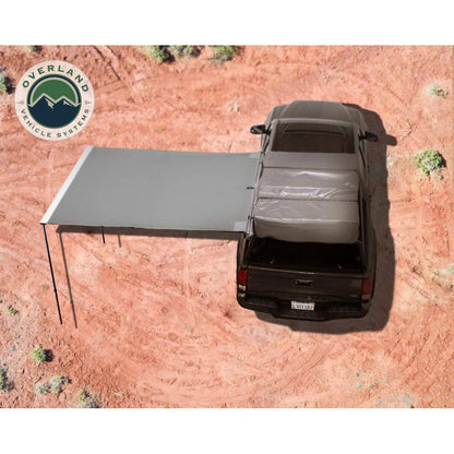 Overland Vehicle Systems HD Nomadic 2.0 - Awning, 6.5' Long, Grey Body, Green Trim & Black Travel Cover