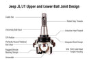 Apex Chassis Heavy Duty Front Lower Ball Joint, Knurled 18-21 Jeep Wrangler JL JLU/Gladiator JT Apex Chassis
