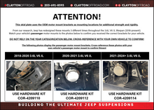 Jeep Wrangler 3.6L Engine Skid Plate System (2021-2024+, JL)