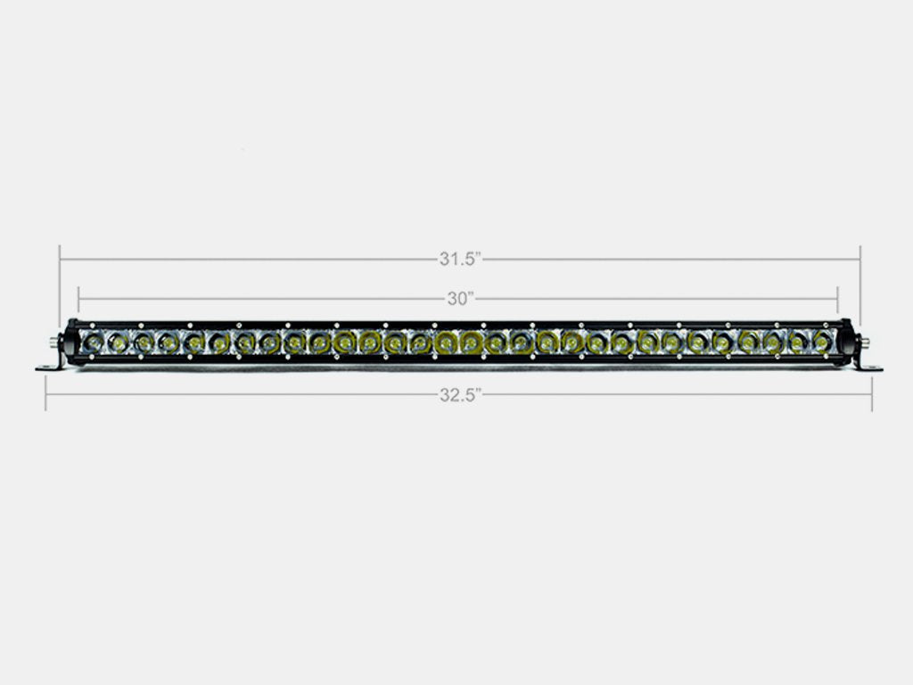 32 Inch Slim Single Row Straight LED Light Bar 15000 Lumens Amber Cali Raised LED