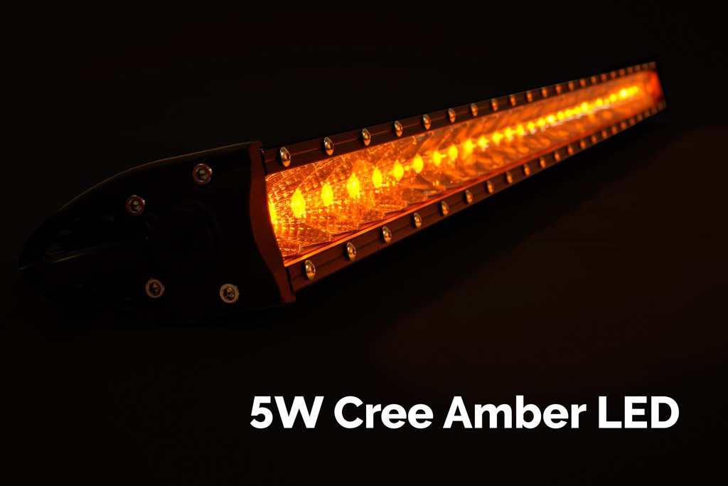 42 Inch Slim Single Row Straight LED Light Bar 20,000 Lumens Amber Cali Raised LED