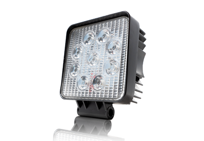 27W Square Work Light 9pcs 3W High Intensity Cree LEDs Cali Raised LED