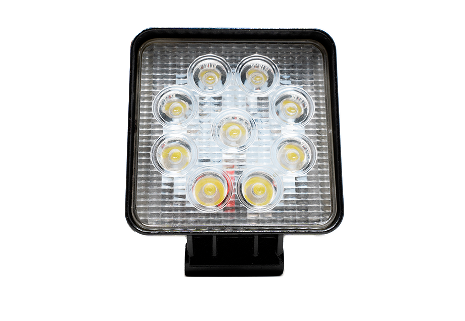 27W Square Work Light 9pcs 3W High Intensity Cree LEDs Cali Raised LED