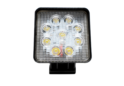 27W Square Work Light 9pcs 3W High Intensity Cree LEDs Cali Raised LED