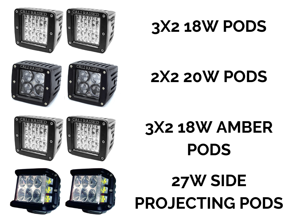 Ditch Light Bracket Extensions Black Semi Gloss Powdercoat Cali Raised LED