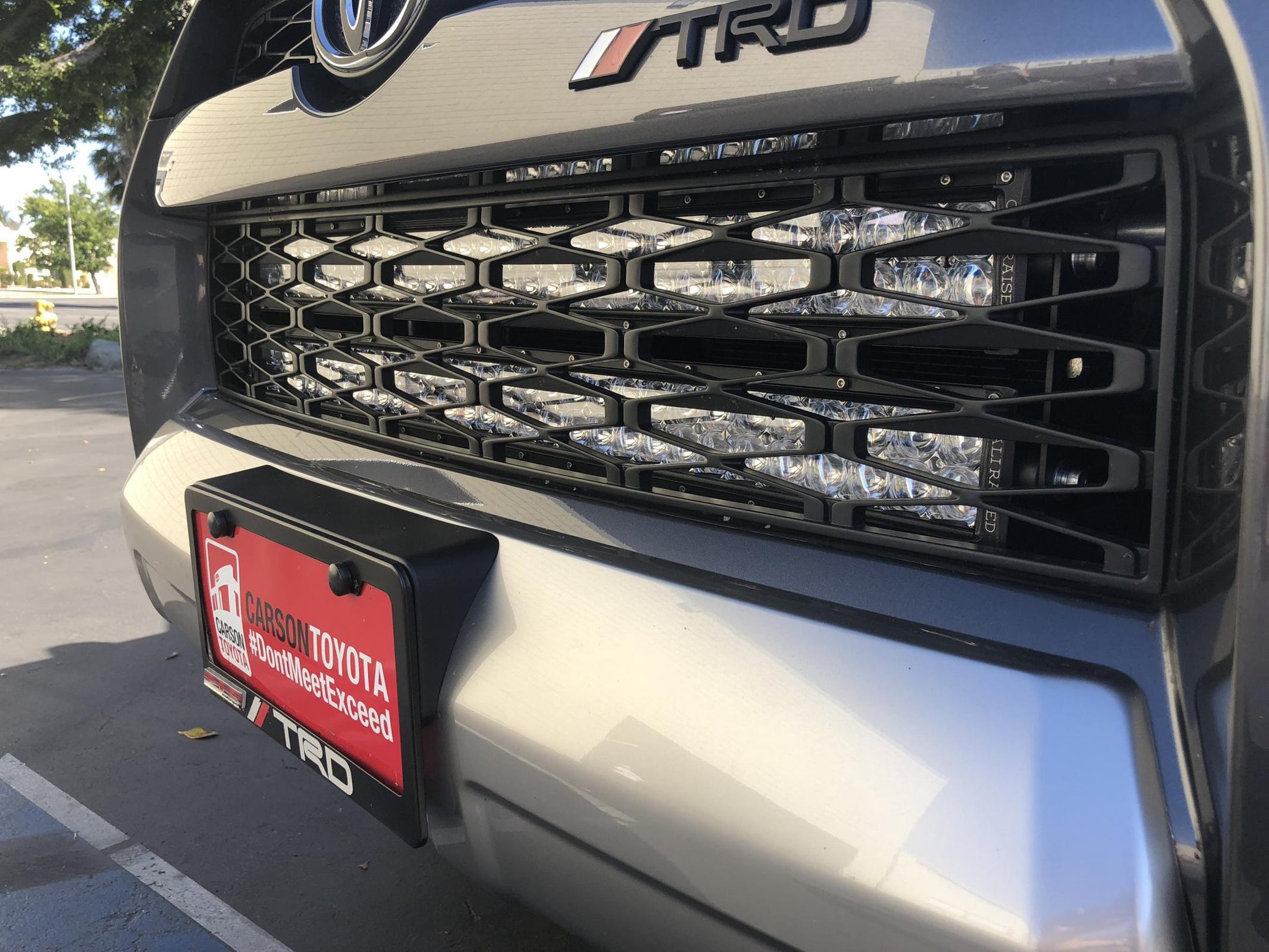 14-21 4Runner 32 Inch Hidden Grille LED Light Bar Brackets Kit Two 32 inch Combo Beam No Switch 32 inch Spot Beam No Switch Cali Raised LED
