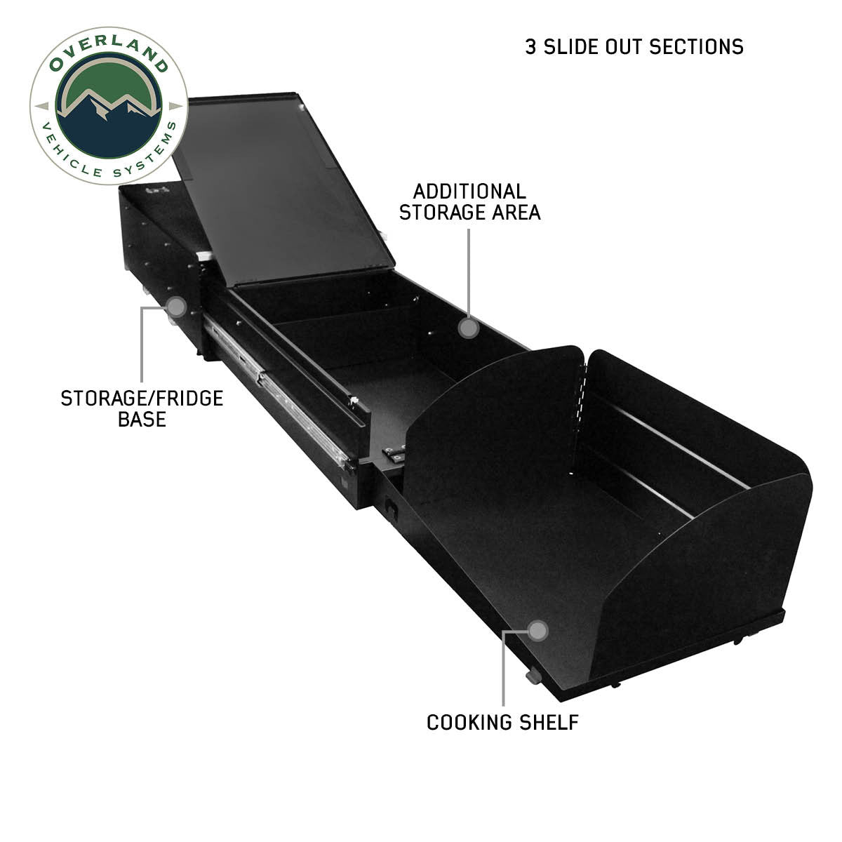 Overland Vehicle Systems Cargo Box Kitchen With Slide Out, Storage Box & Cooking Area