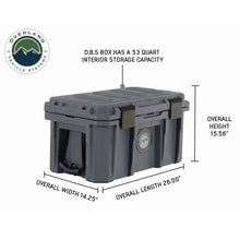 Overland Vehicle Systems D.B.S.  - Dark Grey 53 QT Dry Box with Wheels, Drain, and Bottle Opener