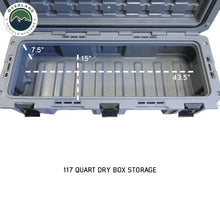 Overland Vehicle Systems D.B.S.  - Dark Grey 117 QT Dry Box with Wheels, Drain, and Bottle Opener