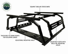 Overland Vehicle Systems Discovery Rack with Side Cargo Plates, With Front Cargo Tray System Kit Mid Size Truck Short Bed Application