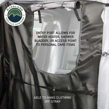 Overland Vehicle Systems HD Nomadic Shower - Quick Deploying Double Shower, 42" x 84", Grey Body, Green Trim W/Black Travel Bag and Floor Basin