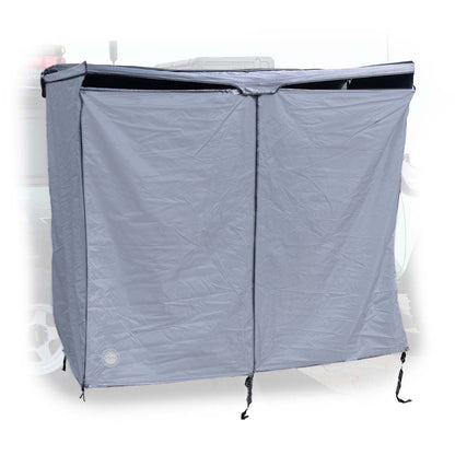 Overland Vehicle Systems HD Nomadic Shower - Quick Deploying Double Shower, 42" x 84", Grey Body, Green Trim W/Black Travel Bag