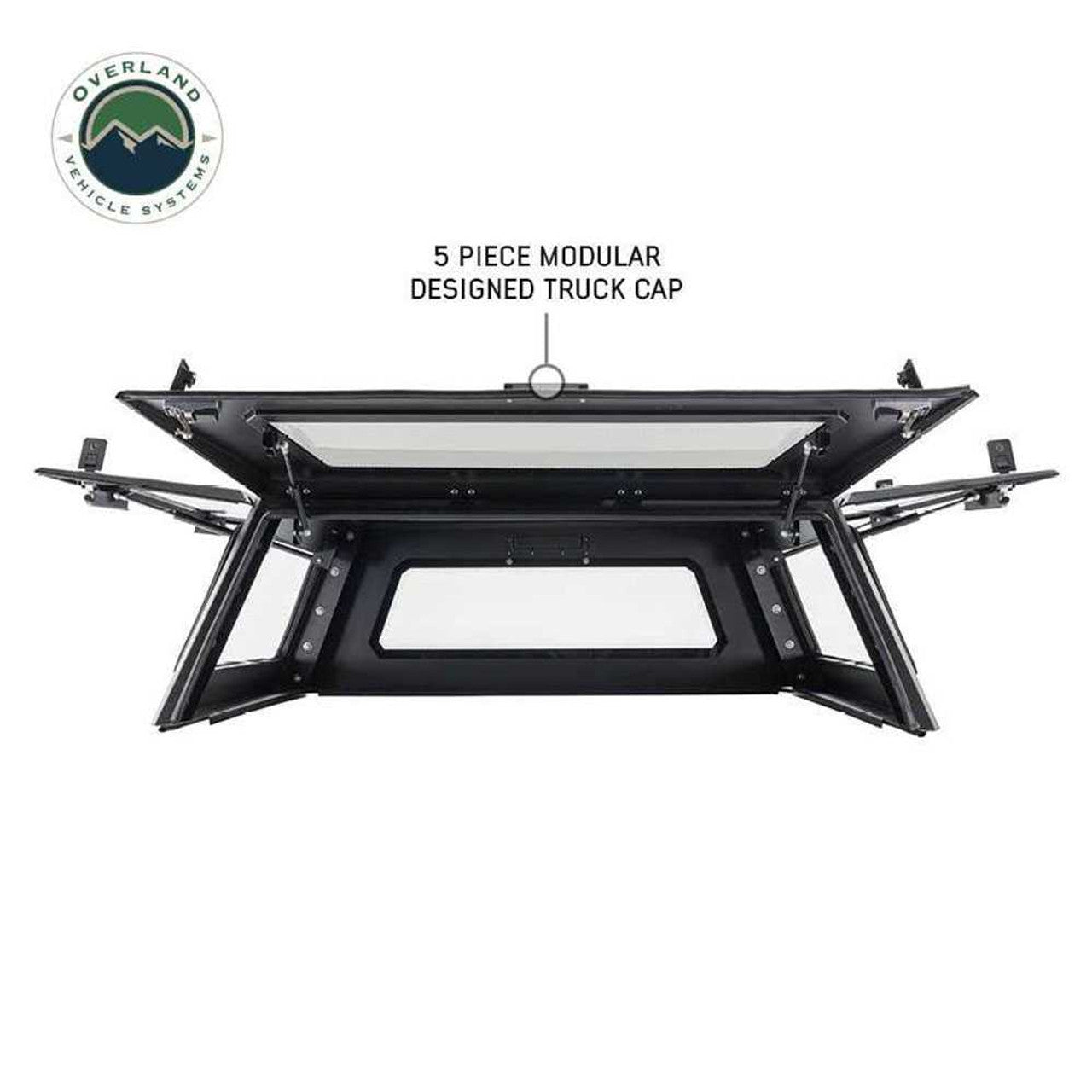 Overland Vehicle Systems Expedition - Truck Cap W/Full Wing Doors, Front and Rear Windows & 3rd Brake Light