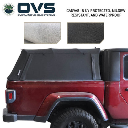 Overland Vehicle Systems Explorer Soft Shell - Black Diamond Canvas and Aluminum Frame 2020-2026 Gladiator