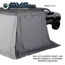 Overland Vehicle Systems HD Nomadic 270 LTE - Awning Wall Kit 1 & 2, Passenger Side, Grey Body, Green Trim & Black Travel Cover