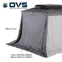 Overland Vehicle Systems HD Nomadic 270 LTE - Awning Wall 1, Passenger Side, Grey Body, Green Trim W/Storage Bag