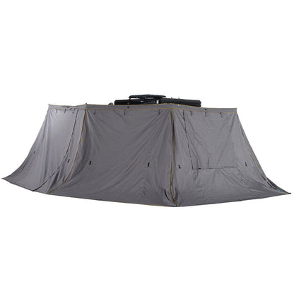 Overland Vehicle Systems HD Nomadic 270 LT - Awning Wall 2, Passenger Side, Grey Body, Green Trim W/Storage Bag
