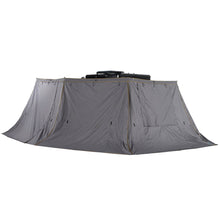 Overland Vehicle Systems HD Nomadic 270 - Awning Wall 2 W/Window, Passenger Side, Grey Body, Green Trim W/Storage Bag