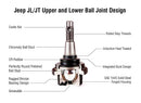 Apex Chassis Heavy Duty Ball Joint Kit Fits: 19-26 Jeep Gladiator JT 18-26 Jeep Wrangler JL/JLU Rubicon Mohave Sahara Sport Includes 1 Upper & 1 Lower