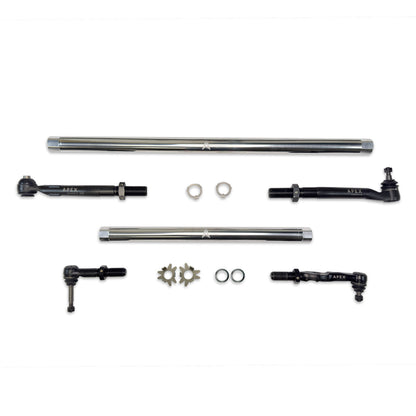 Heavy Duty ProLock Polished Aluminum Tie Rod and Drag Link Assembly Fits: 05-16 F250/F350 Super Duty Apex Chassis