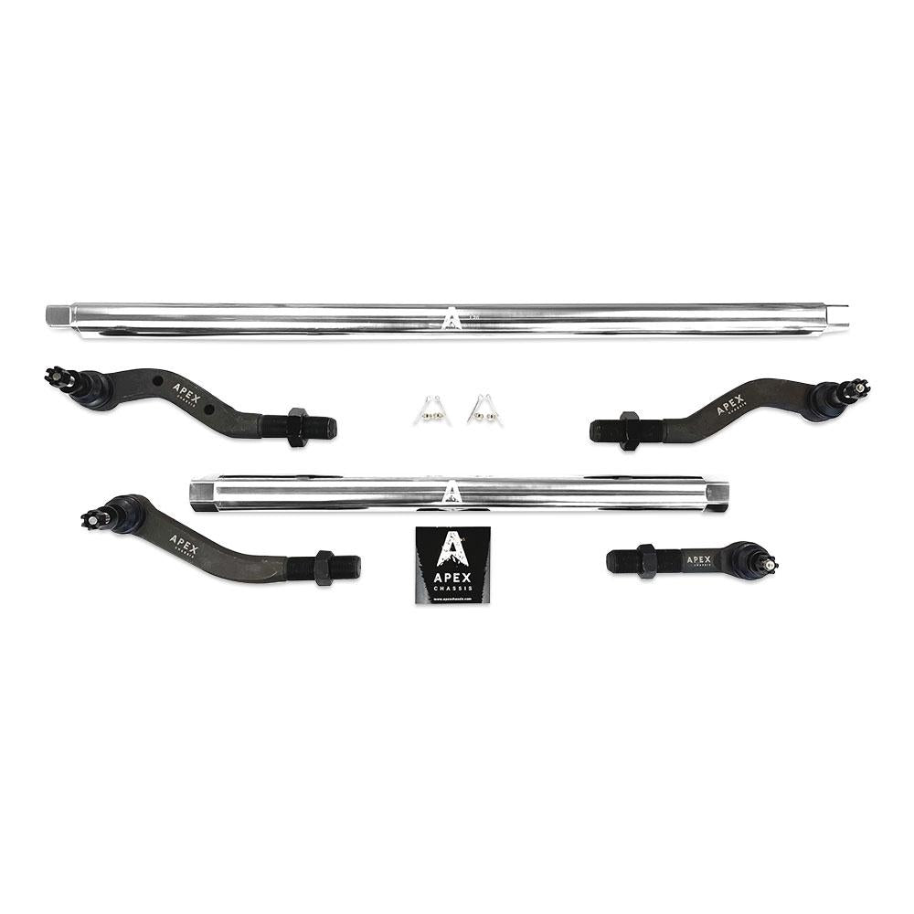 Heavy Duty Polished Aluminum Tie Rod and Drag Link Axle Swap Kit Currie 72.5 Inch Jeep JK 2.5T This No-Flip kit is for Axle Upgrade Options Only Apex Chassis