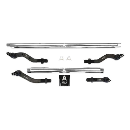 Heavy Duty Polished Aluminum Tie Rod and Drag Link Axle Swap Kit Currie 72.5 Inch Jeep JK 2.5T This No-Flip kit is for Axle Upgrade Options Only Apex Chassis