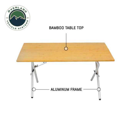 Overland Vehicle Systems Kick It Bi-Fold Camp Table - Wood Base & Storage Bag
