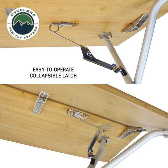 Overland Vehicle Systems Kick It Bi-Fold Camp Table - Wood Base & Storage Bag