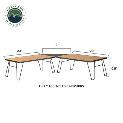 Overland Vehicle Systems Kick It Collapsable Camp Table - Wood Base & Storage Bag