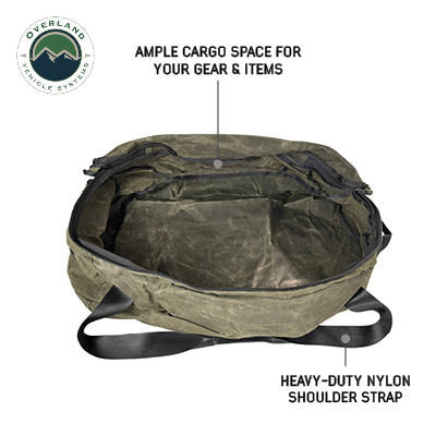 Overland Vehicle Systems Large Duffle With Handle And Straps - #16 Waxed Canvas