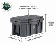 Overland Vehicle Systems D.B.S.  - Dark Grey 53 QT Dry Box with Wheels, Drain, and Bottle Opener