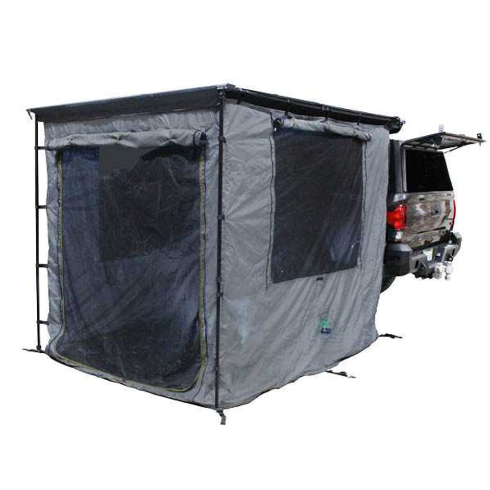 Overland Vehicle Systems HD Nomadic 2.5 Awning Room Enclosure, Grey Body, Green Trim (4 Walls & Floor)